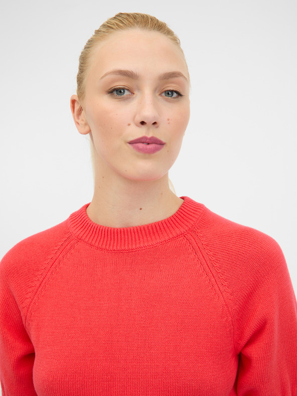Orsay Червен дамски пуловер с къс ръкав ORSAY