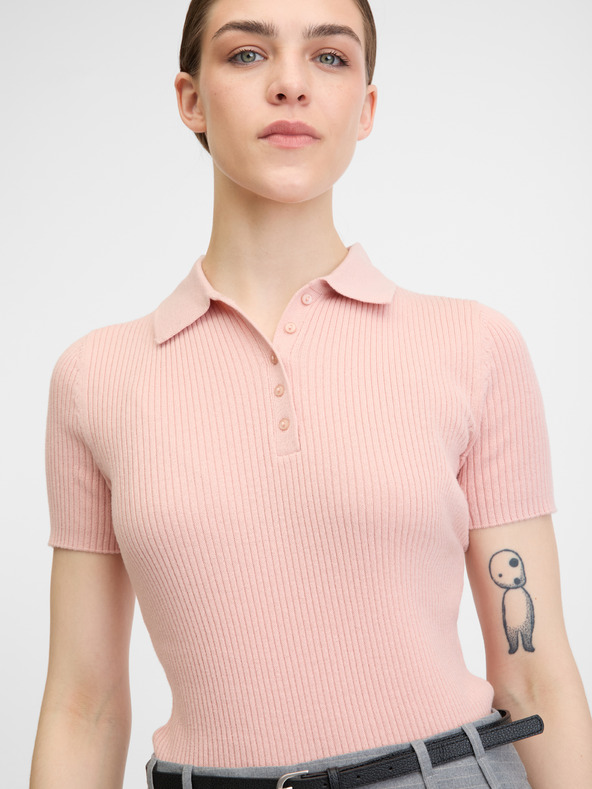 Orsay Светлорозова дамска тениска с къс ръкав ORSAY