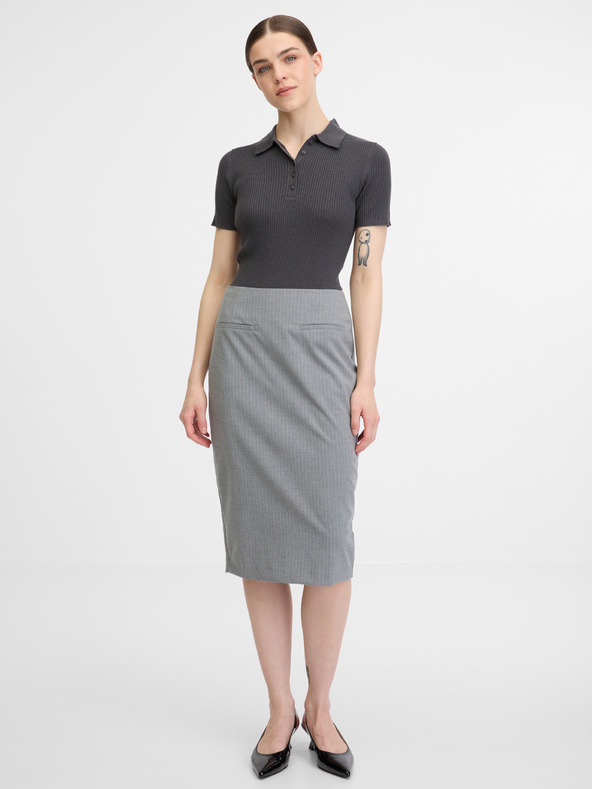 Orsay Тъмносива дамска тениска с къс ръкав ORSAY