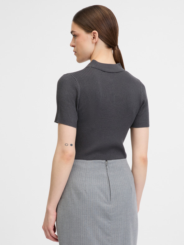 Orsay Тъмносива дамска тениска с къс ръкав ORSAY