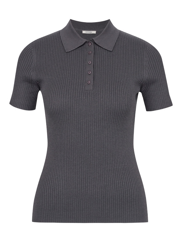 Orsay Тъмносива дамска тениска с къс ръкав ORSAY
