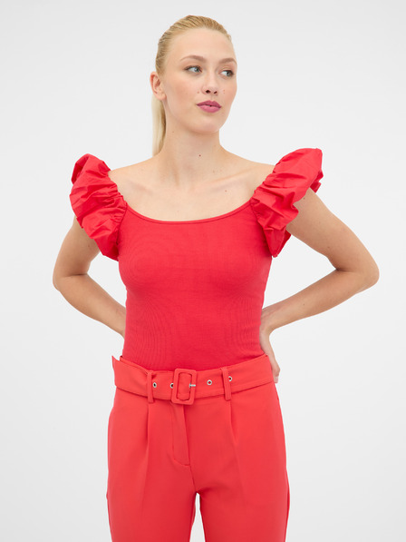 Orsay Червена дамска тениска с къс ръкав ORSAY