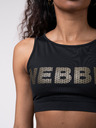 Nebbia Черен дамски спортен изрязан топ Nebbia