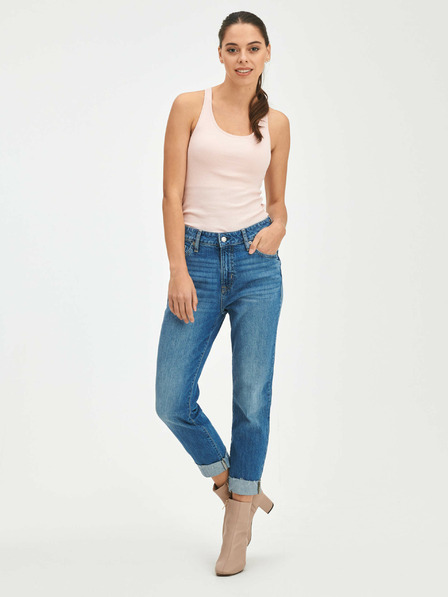 GAP Дънки slim boyfriend с висока талия Universal Washwell GAP