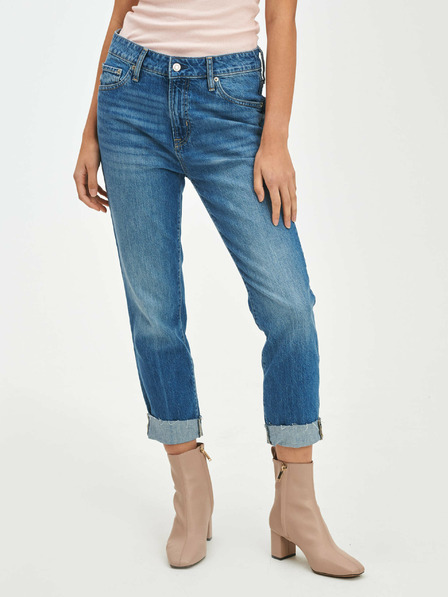 GAP Дънки slim boyfriend с висока талия Universal Washwell GAP