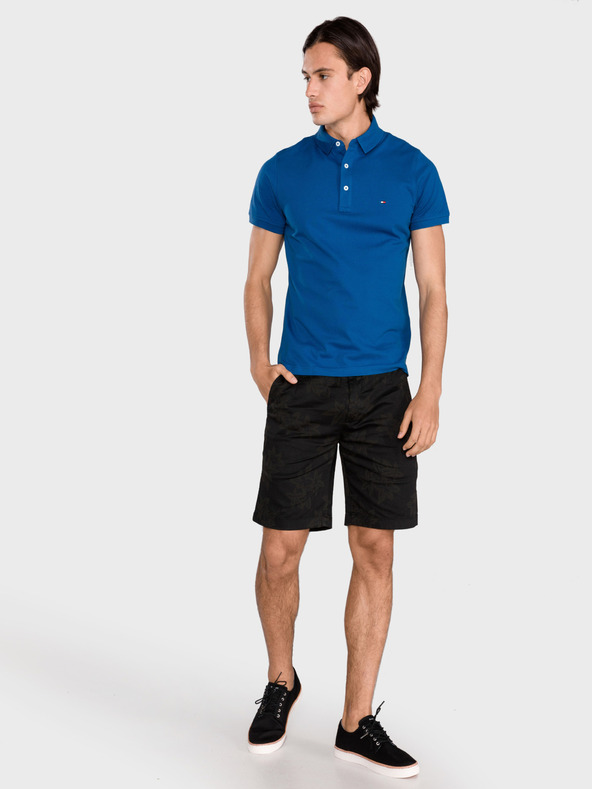 Replay Черни мъжки къси панталони с шарка Replay