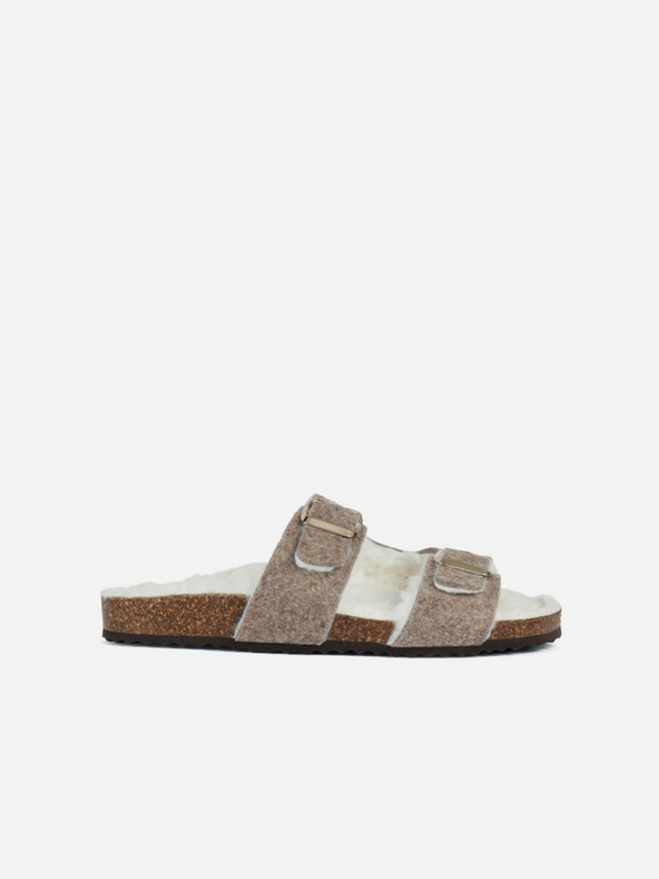 Geox Бежови дамски пантофи Geox Brionia