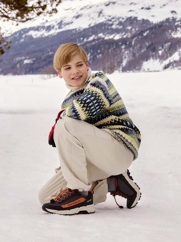 Geox Тъмно сиви Geox Flexyper Plus Момчешки маратонки