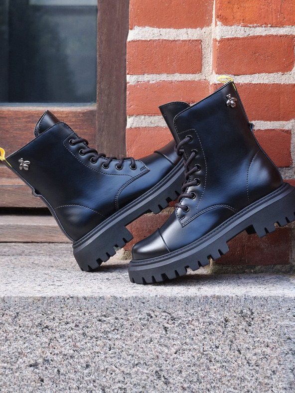 Geox Черни детски боти за момичета Geox Maquinnerns Girl