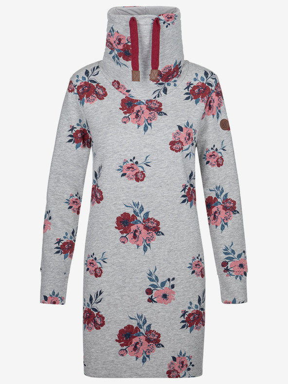 Loap Светлосива дамска рокля на цветя LOAP Ebuna