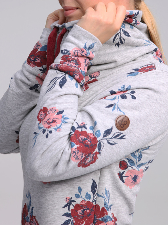 Loap Светлосива дамска рокля на цветя LOAP Ebuna