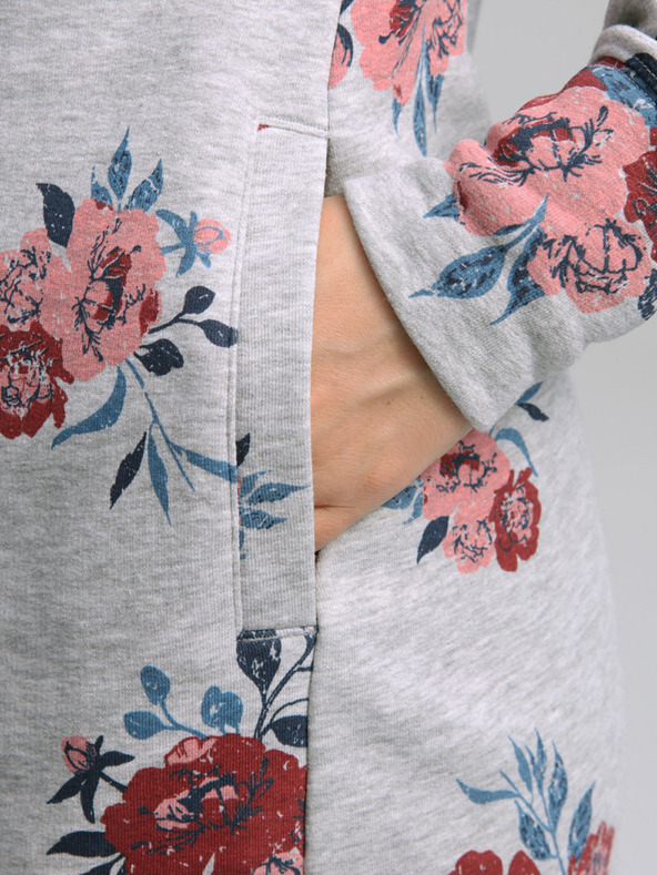 Loap Светлосива дамска рокля на цветя LOAP Ebuna