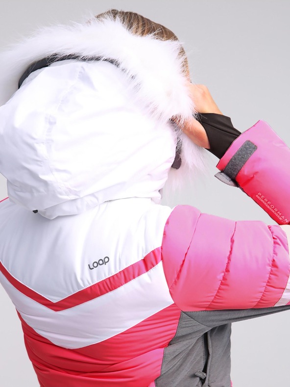 Loap Сиво и розово дамско ски яке LOAP ORINNA