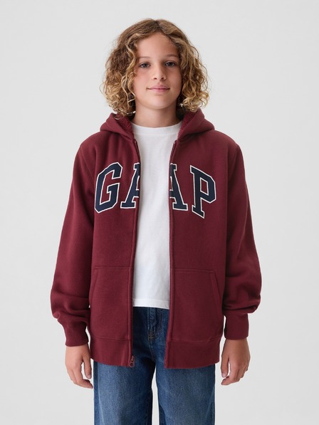 GAP Бебешки суитшърт от шерпа с логото на GAP