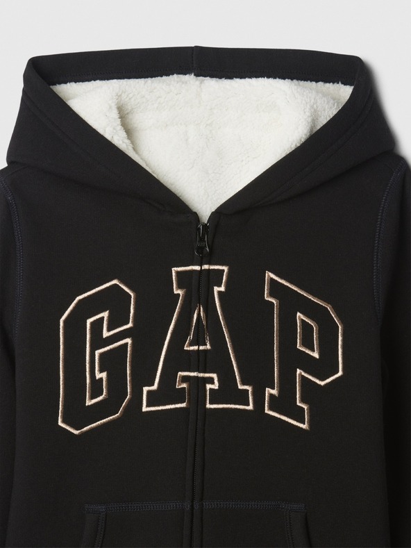 GAP Бебешки суитшърт от шерпа с логото на GAP