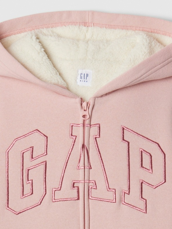 GAP Бебешки суитшърт от шерпа с логото на GAP