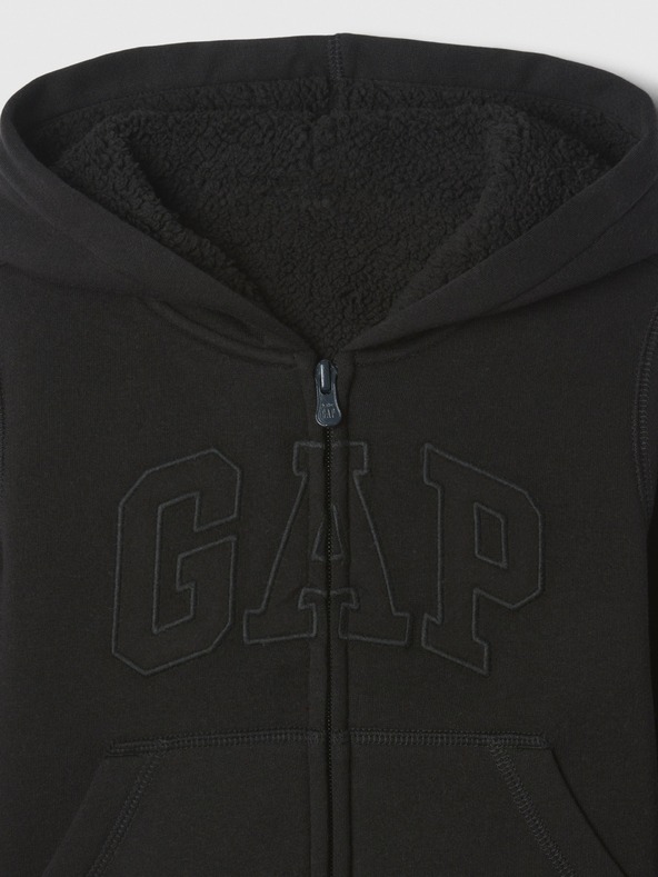 GAP Бебешки суитшърт от шерпа с логото на GAP