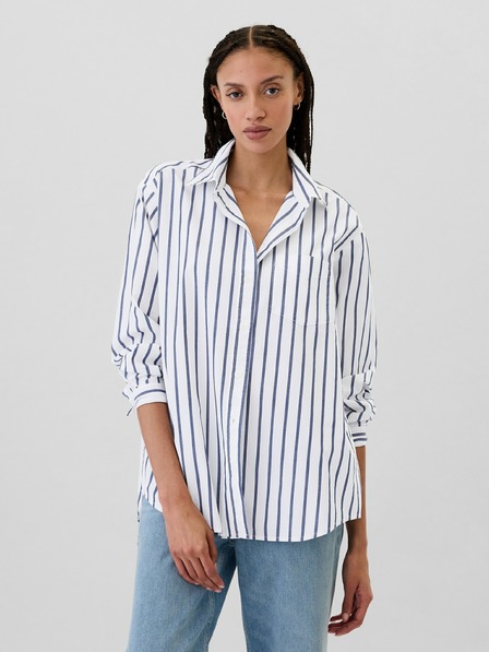 GAP Риза на райета с големи размери Голяма риза от поплин GAP