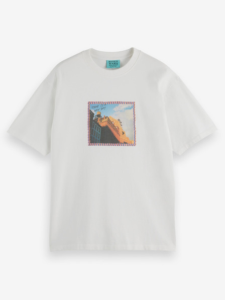 Scotch & Soda Бяла мъжка тениска Scotch & Soda x Joe Jonas