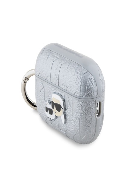 Karl Lagerfeld PU релефен калъф за глави Karl и Choupette за AirPods Pro 2 Silver Karl Lagerfeld