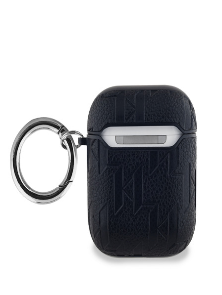 Karl Lagerfeld Karl Lagerfeld PU релефен калъф с глава на Карл за AirPods 1/2 Black