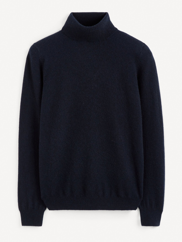 Celio Тъмносин мъжки кашмирен пуловер с ролка Celio Jehigh