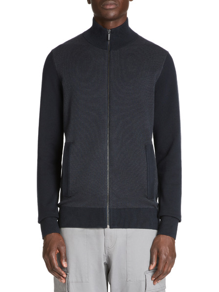 Celio Тъмно синя мъжка жилетка с цип Celio Jusnow slim