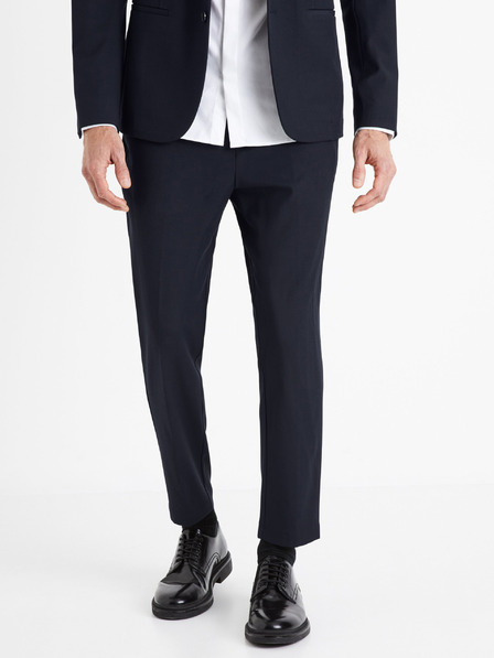 Celio Тъмно сини мъжки панталони с изрязани крачоли Celio Coseverin