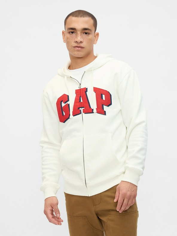 GAP Суитшърт с цип и лого на Gap