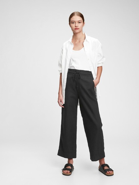 GAP Широки панталони от ленен микс GAP