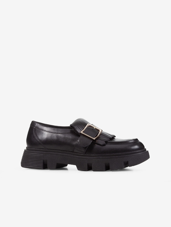 Geox Black Women's Leather Loafers Geox Vilde