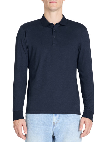 Celio Тъмно синя мъжка поло риза с дълъг ръкав Celio Jiwomini