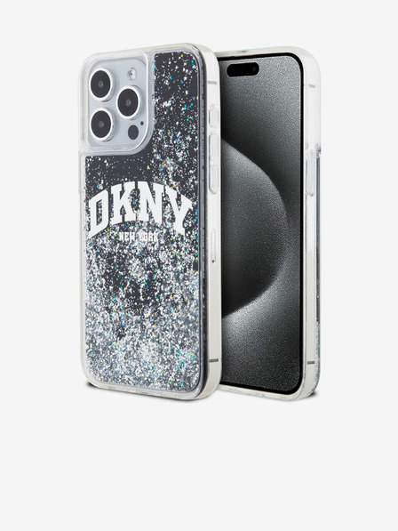 DKNY Заден капак с логото на арката с течен блясък за iPhone 13 Pro Max Black DKNY