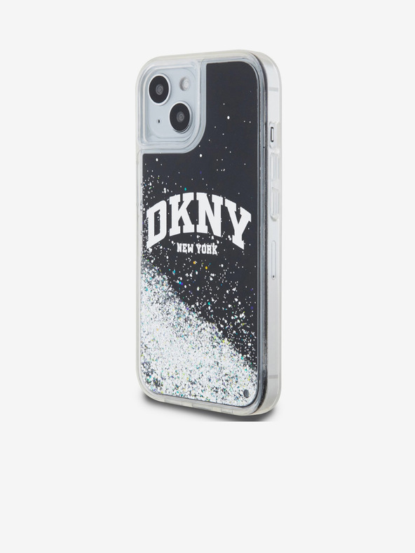 DKNY Заден капак с лого на арка с течен блясък за iPhone 14 Black DKNY