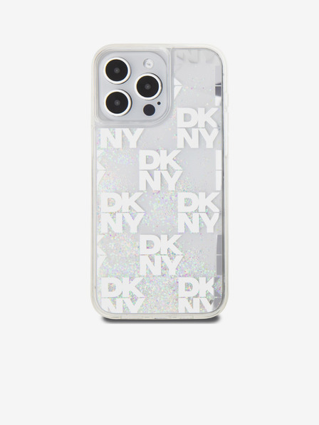 DKNY Заден капак с карирана шарка с течен блясък за iPhone 15 Pro Max прозрачен DKNY