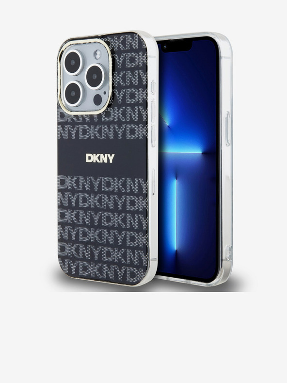 DKNY PC/TPU Repeat Pattern Tonal Stripe Magsafe Back Cover за iPhone 15 Pro Black DKNY
