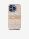DKNY PU Leather Repeat Pattern Tonal Stripe Back Cover за iPhone 15 Pro Max Pink DKNY