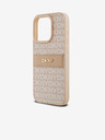 DKNY PU Leather Repeat Pattern Tonal Stripe Back Cover за iPhone 15 Pro Max Pink DKNY