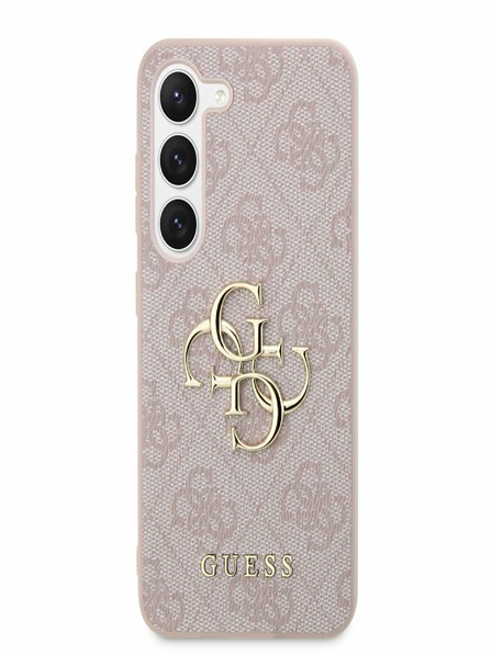 Guess PU 4G Metal Logo Zadní Kryt pro Samsung Galaxy S23 Pink Калъф за телефон