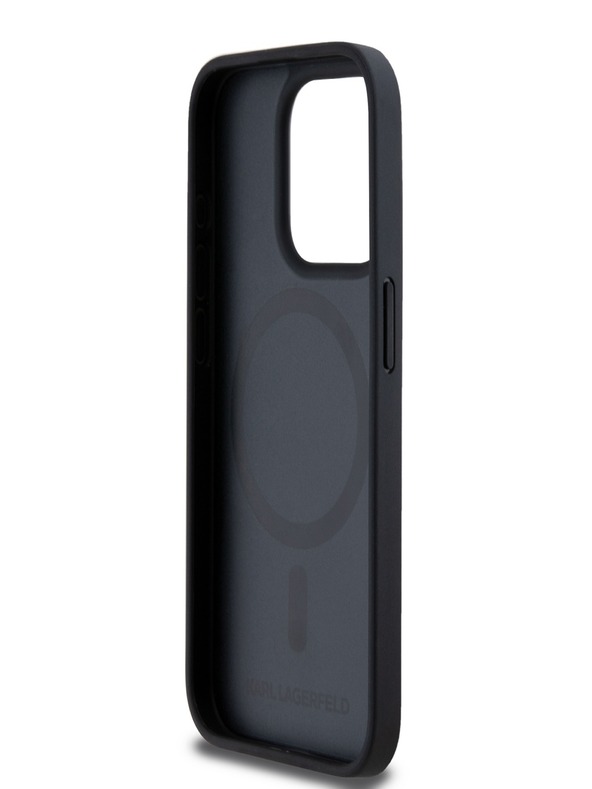 Karl Lagerfeld PU Karl Heads Pattern Magsafe Back Cover за iPhone 15 Pro Max Black Karl Lagerfeld