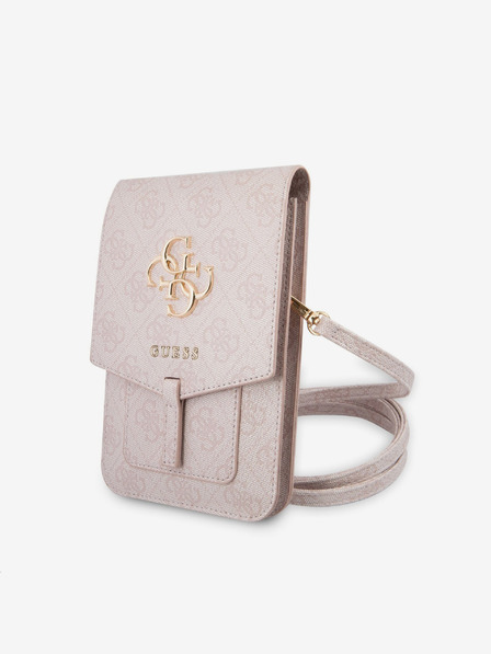 Guess Guess PU 4G метално лого за телефонна чанта Pink