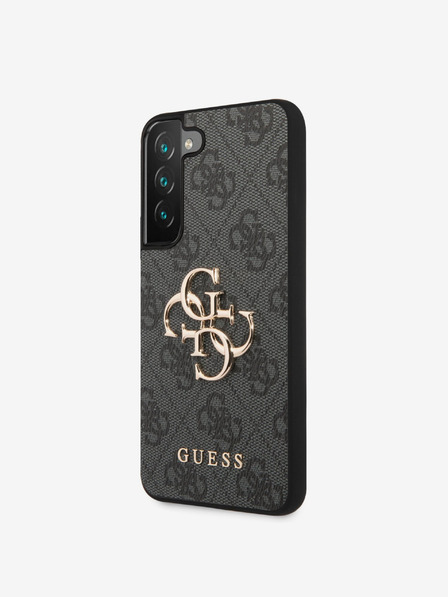 Guess PU 4G Metal Logo Zadní Kryt pro Samsung Galaxy S23 Grey Калъф за телефон
