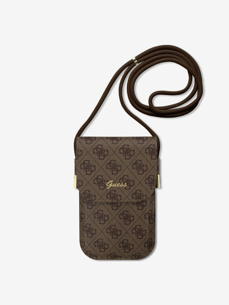 Guess Guess PU 4G Metal Logo Script чанта за телефон кафява