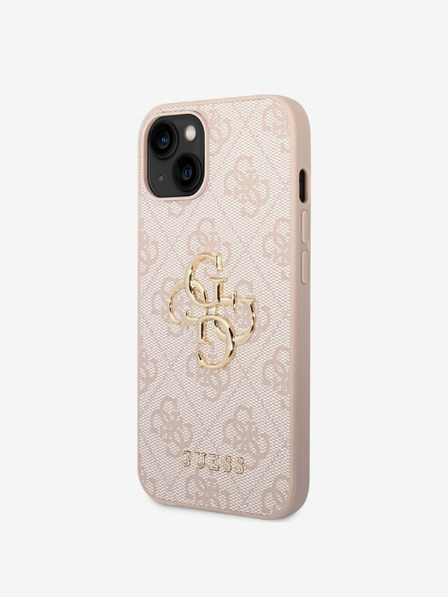 Guess Guess PU 4G Metal Logo Back Cover за iPhone 14 Pink