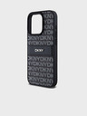 DKNY PU Leather Repeat Pattern Tonal Stripe Back Cover за iPhone 15 Pro Black DKNY
