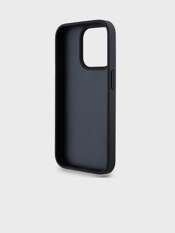 DKNY PU Leather Repeat Pattern Tonal Stripe Back Cover за iPhone 15 Pro Black DKNY