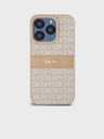 DKNY PU Leather Repeat Pattern Tonal Stripe Back Cover за iPhone 14 Pro Max Pink DKNY