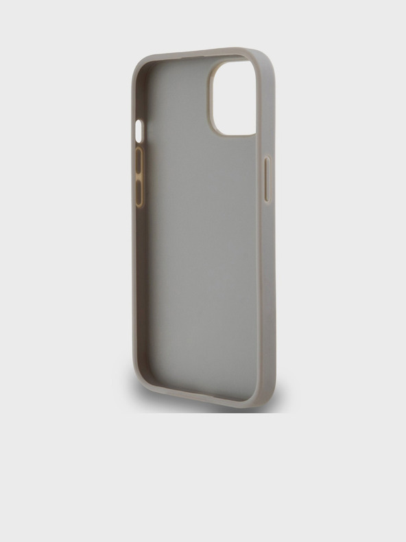 DKNY PU Leather Repeat Pattern Tonal Stripe Back Cover за iPhone 14 Beige DKNY