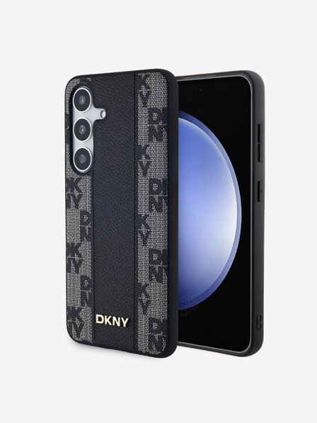 DKNY PU кожа с кариран модел Magsafe заден капак за Samsung Galaxy S24 Black DKNY