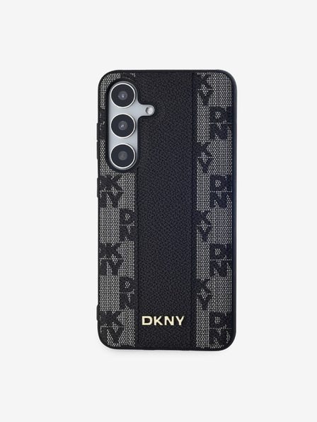DKNY PU кожа с кариран модел Magsafe заден капак за Samsung Galaxy S24 Black DKNY